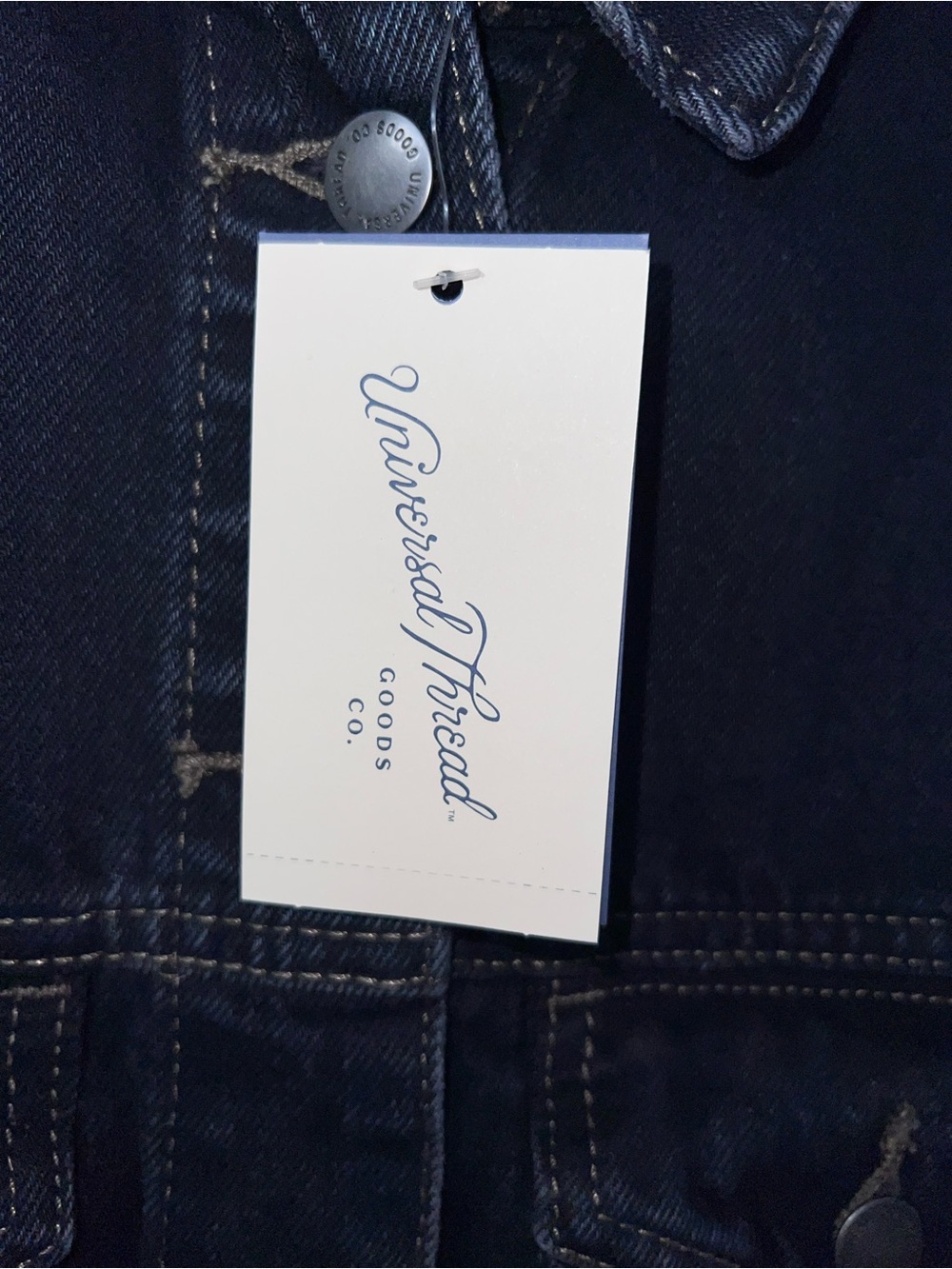Universal Thread Denim Jacket Black Jean Jacket Classic Style Washed Black - Picture 3 of 11